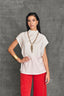 Blusa Carol Top Evento Blusa Elegante Frontal Detalle