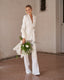 Traje Evento Graduación Boda Bautizo Chelsea Blanco Total Look americana blazer chaqueta blusa pantalón largo principal