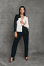 Traje Evento Gales Negro Blanco Total Look americana blazer chaqueta pantalón frontal