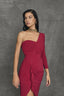 Amara Burgundy Asymmetrical Dress