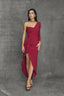 Amara Burgundy Asymmetrical Dress